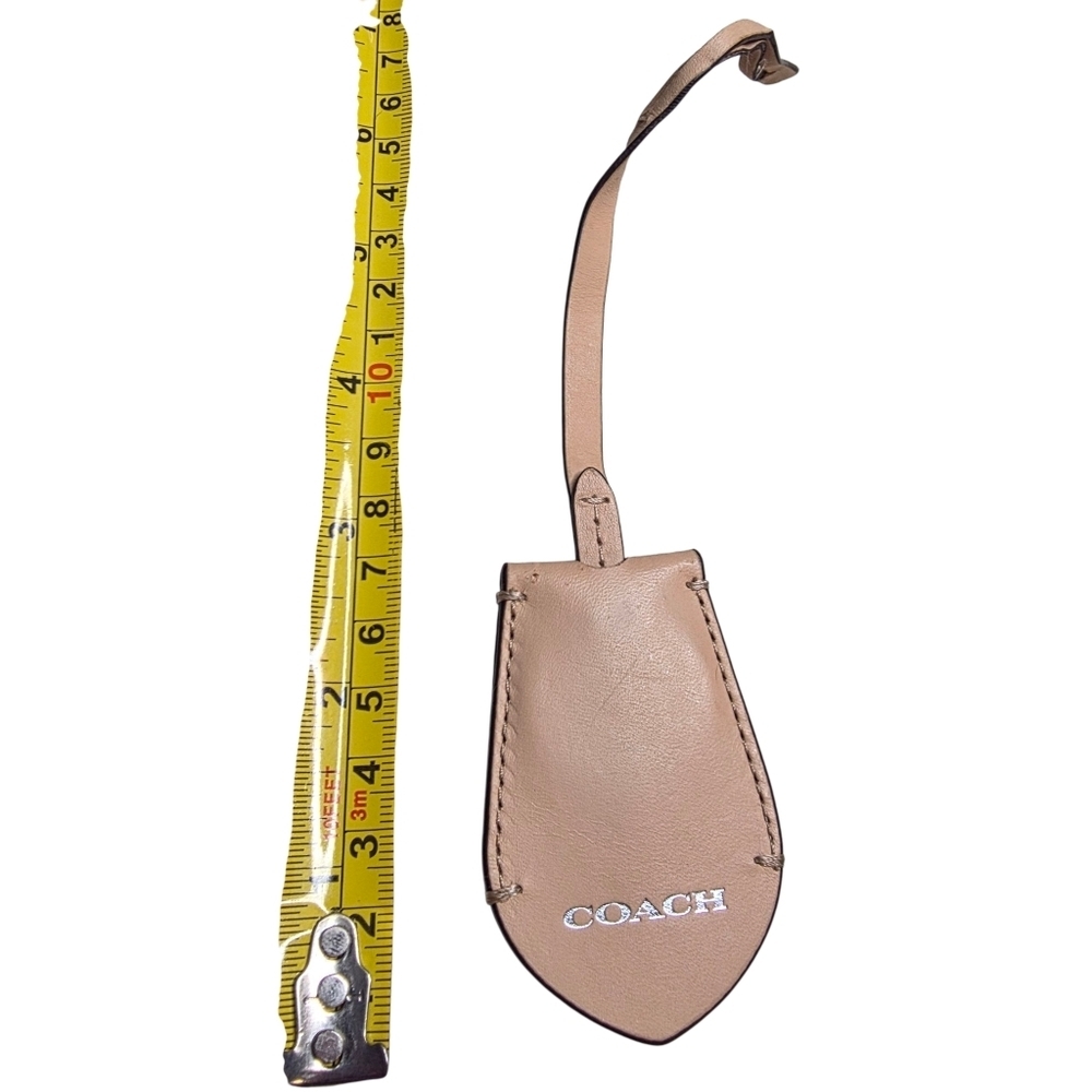 Coach Beige Leather Bag Tag